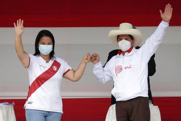 Los candidatos a la presidencia de Perú, Keiko Fujimori y Pedro Castillo
