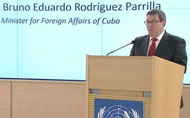  Bruno Rodríguez al anunciar la candidatura de La Habana al Consejo de Derechos Humanos. pl 
