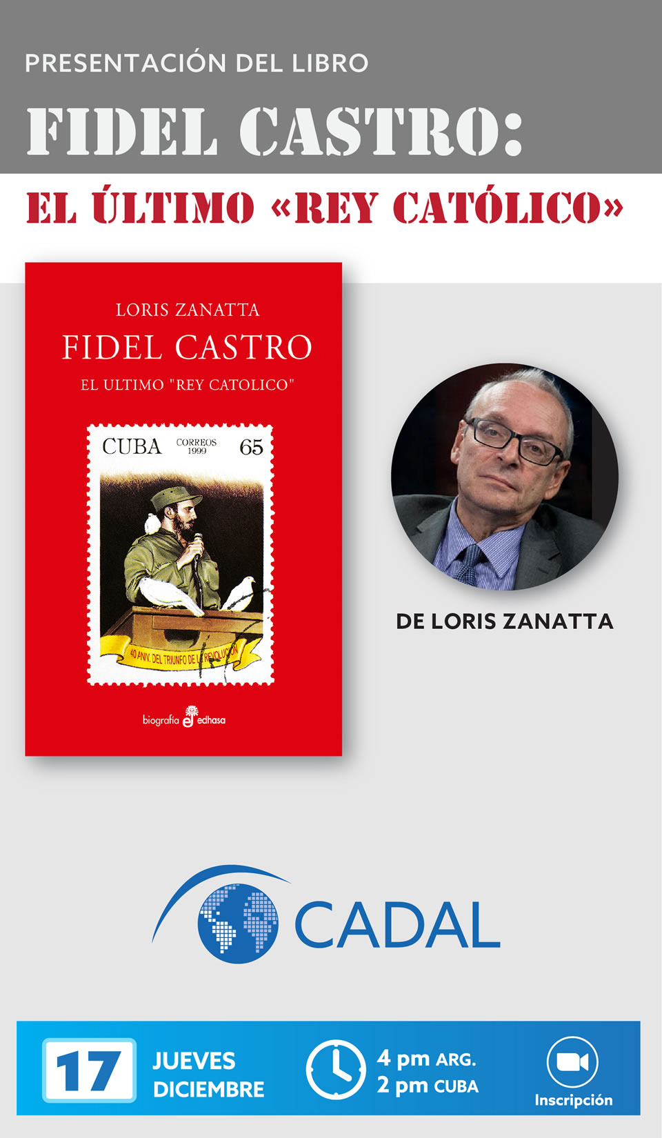 Presentación del libro: Fidel Castro, el último rey católico, por Loris Zanatta